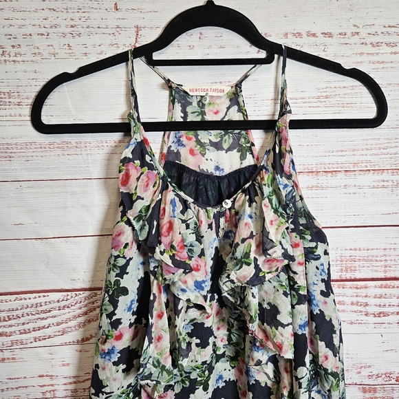 Rebecca Taylor silk floral cami blouse - Picture 2 of 14